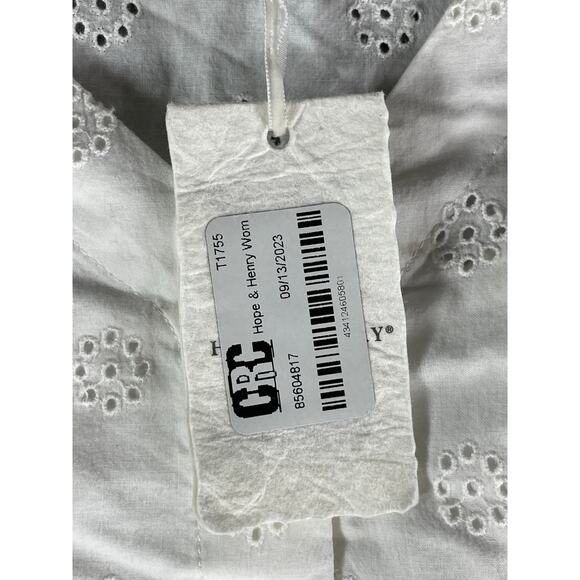Hope & Henry Dress Women 8 White Boho Cottagecore Eyelet Lace Sleeveless NWT - Picture 3 of 8